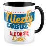 kubek NIEZŁY ŁOBUZ, ALE DA SIĘ LUBIĆ czarny